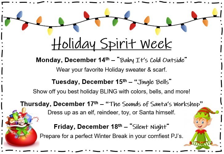 Elementary Holiday Spirit Week