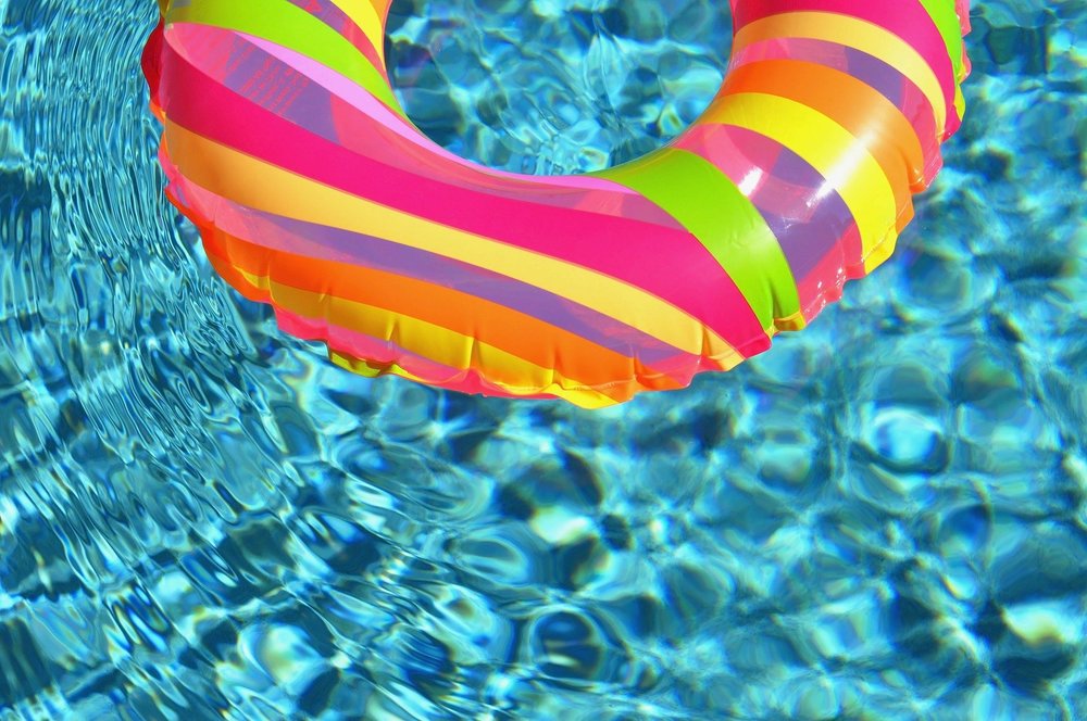 Floating tube in pool