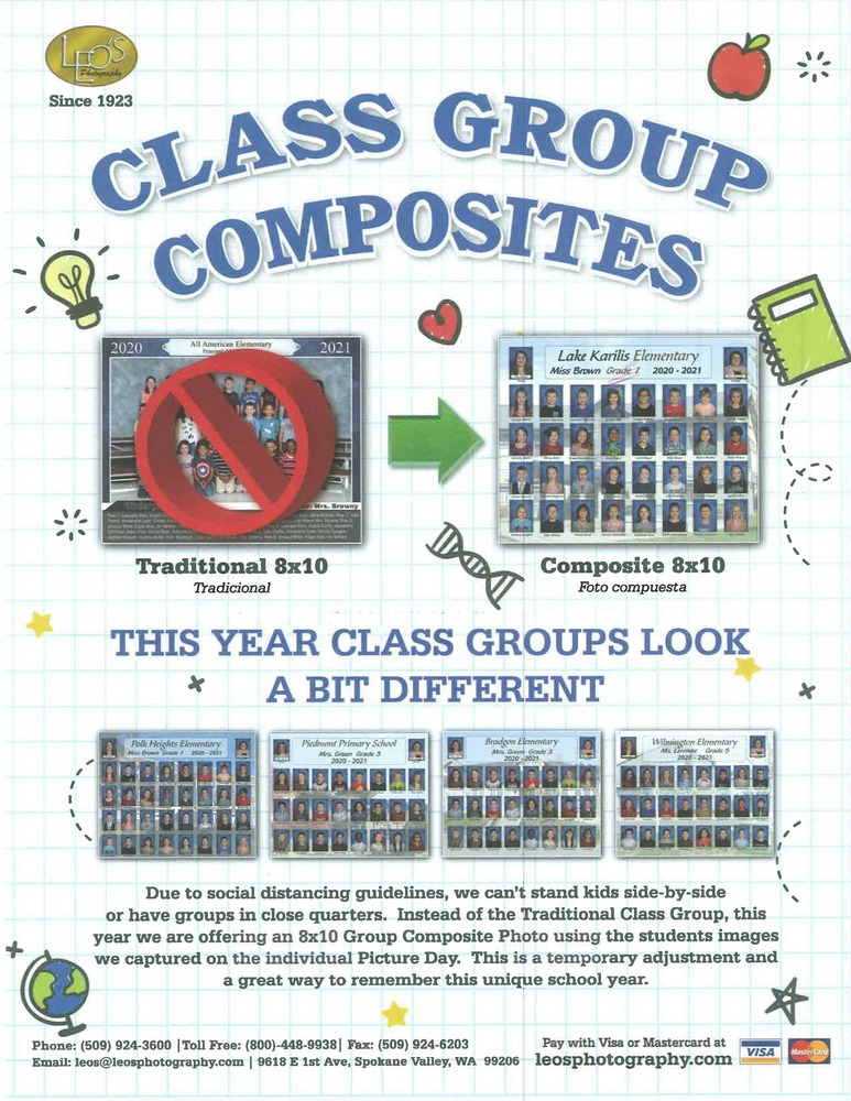 Class Group Composites order form from Leo's Photography