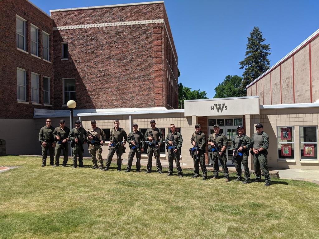 SWAT team stands in front of Waitsburg school