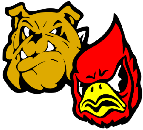 Dayton Bulldog head - Waitsburg Cardinal head